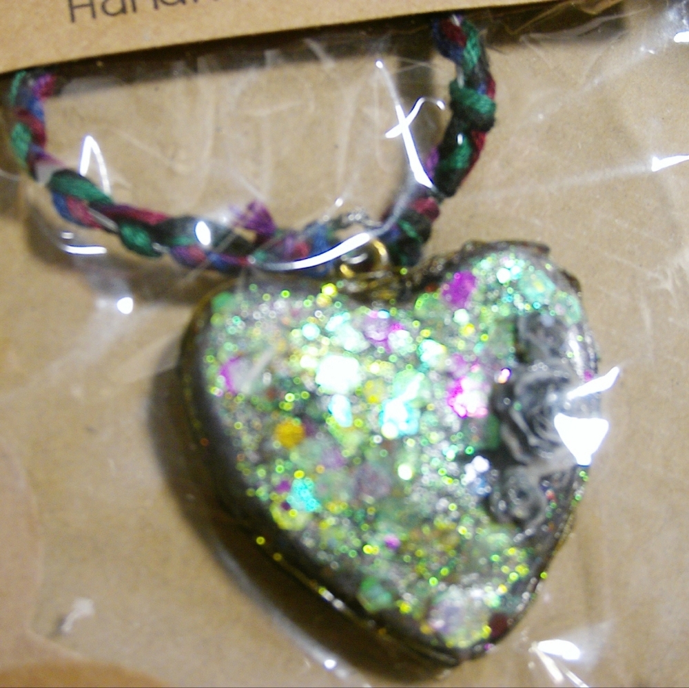 Green purple heart